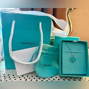 Tiffany & Co. Silver Blue Heart Necklace Return to Tiffany and Co.